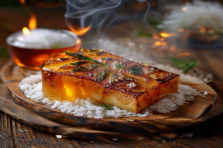 Porc à l'ananas flambé au rhum